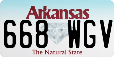 AR license plate 668WGV