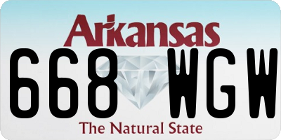 AR license plate 668WGW