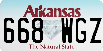 AR license plate 668WGZ
