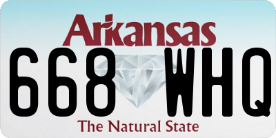 AR license plate 668WHQ