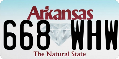 AR license plate 668WHW