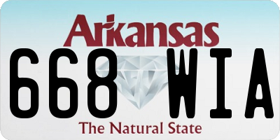 AR license plate 668WIA