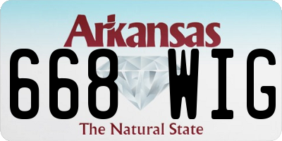 AR license plate 668WIG