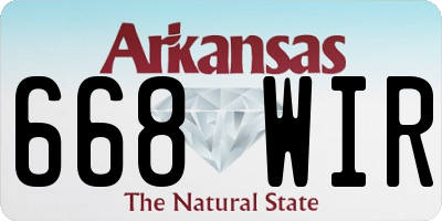 AR license plate 668WIR