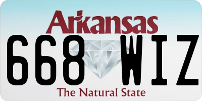 AR license plate 668WIZ