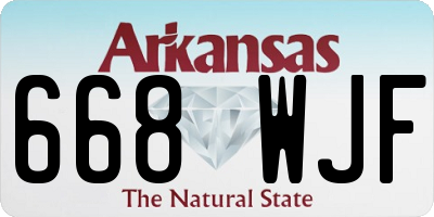 AR license plate 668WJF