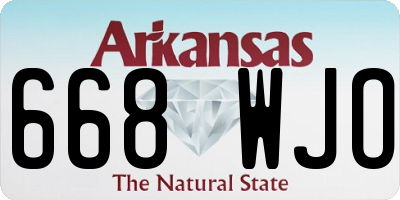 AR license plate 668WJO