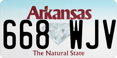 AR license plate 668WJV