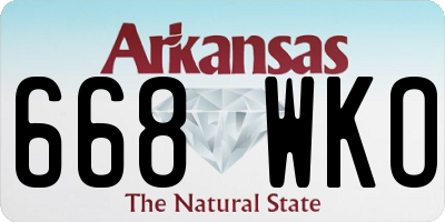AR license plate 668WKO