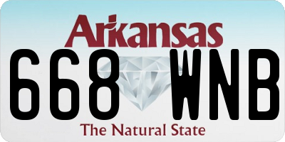 AR license plate 668WNB
