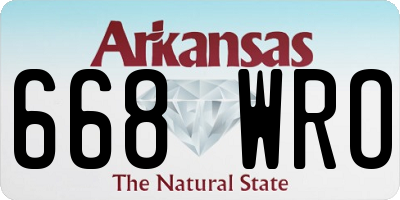 AR license plate 668WRO