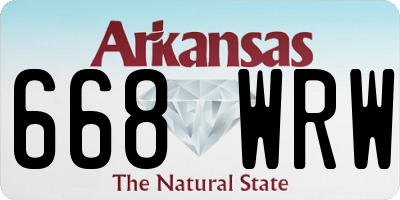 AR license plate 668WRW