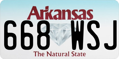 AR license plate 668WSJ