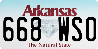 AR license plate 668WSO