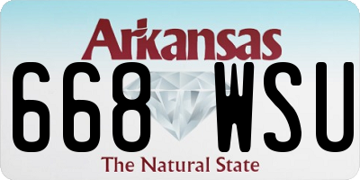 AR license plate 668WSU