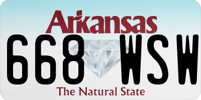 AR license plate 668WSW