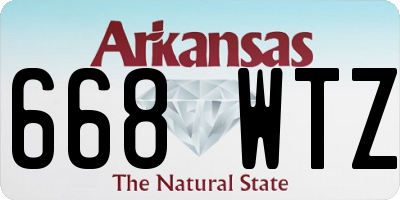 AR license plate 668WTZ