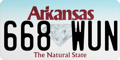 AR license plate 668WUN