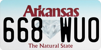 AR license plate 668WUO