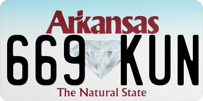AR license plate 669KUN