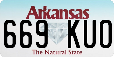 AR license plate 669KUO