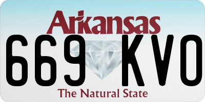 AR license plate 669KVO