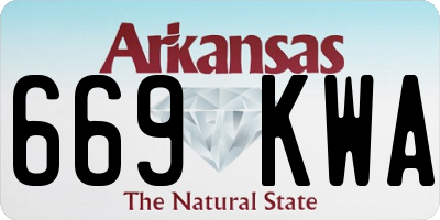 AR license plate 669KWA