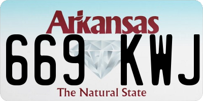 AR license plate 669KWJ