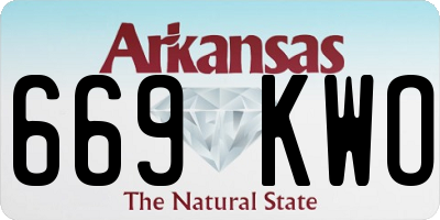 AR license plate 669KWO
