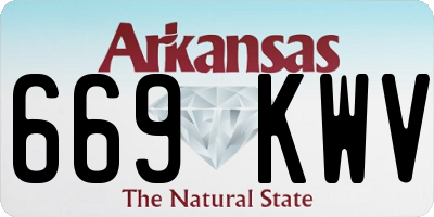 AR license plate 669KWV