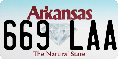 AR license plate 669LAA