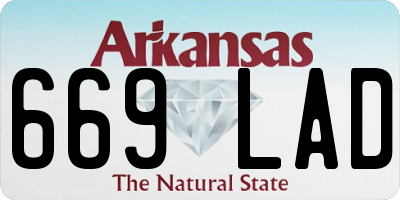 AR license plate 669LAD