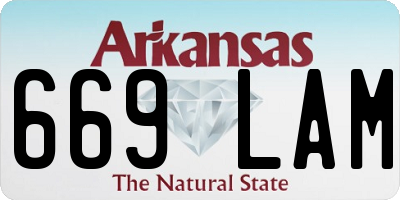 AR license plate 669LAM