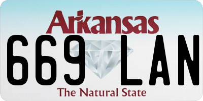 AR license plate 669LAN