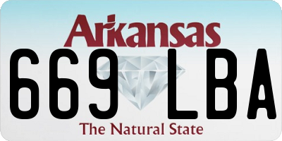 AR license plate 669LBA