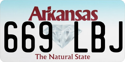 AR license plate 669LBJ