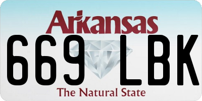 AR license plate 669LBK