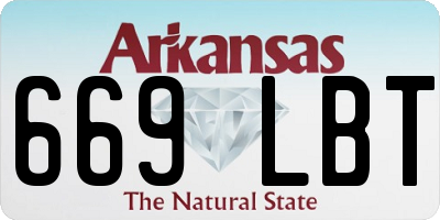 AR license plate 669LBT