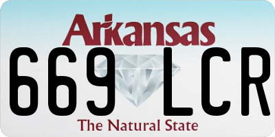 AR license plate 669LCR