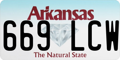 AR license plate 669LCW