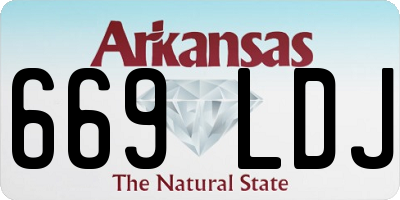 AR license plate 669LDJ