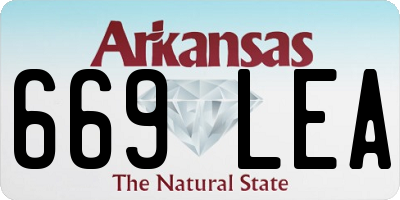 AR license plate 669LEA