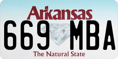 AR license plate 669MBA