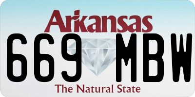 AR license plate 669MBW