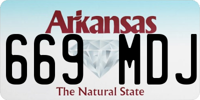 AR license plate 669MDJ