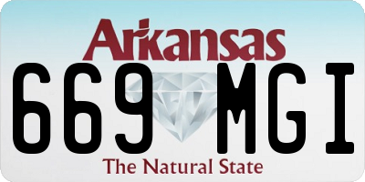 AR license plate 669MGI