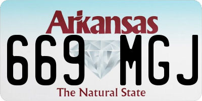 AR license plate 669MGJ