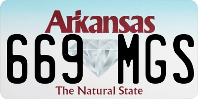 AR license plate 669MGS