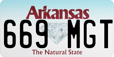 AR license plate 669MGT