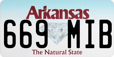 AR license plate 669MIB